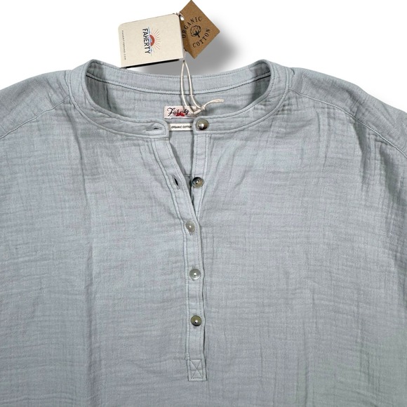Faherty Tops - Faherty Brand Dream Organic Cotton Desmond Top Shirt Smoke‎ Small MSRP $98